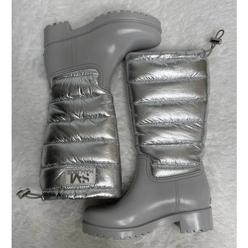 Sam Edelman Silver Puffer Winter Boots – Sam Weather – Women’s 7M